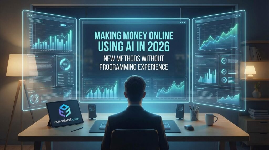 الربح من الإنترنت باستخدام أدوات الذكاء الاصطناعي 2026 بدون خبرة برمجية