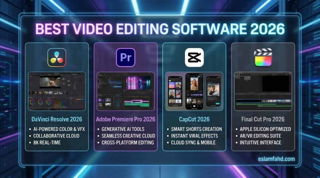 أفضل برامج مونتاج الفيديو 2026 المجانية والمدفوعة مع مقارنة شاملة