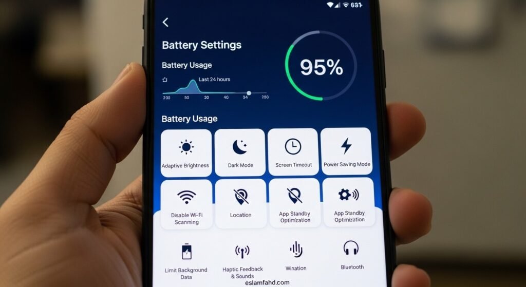 إعدادات لإطالة عمر بطارية الهاتف وحل مشكلة بطارية الهاتف تموت بسرعة في 2026
