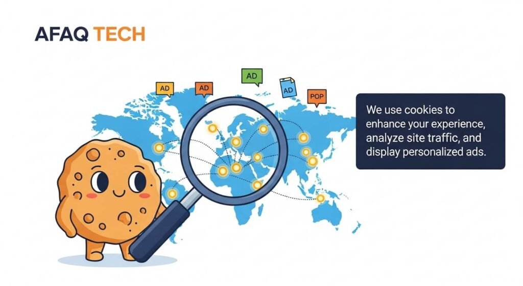 سياسة ملفات الارتباط في موقع AFAQ TECH وكيفية استخدام الكوكيز